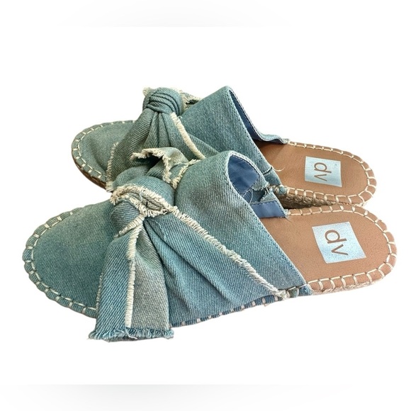 Dolce Vita DV Blue Denim Knotted Bow Espadrille Slide Slip On Women's Size 7.5​​ - Picture 4 of 10
